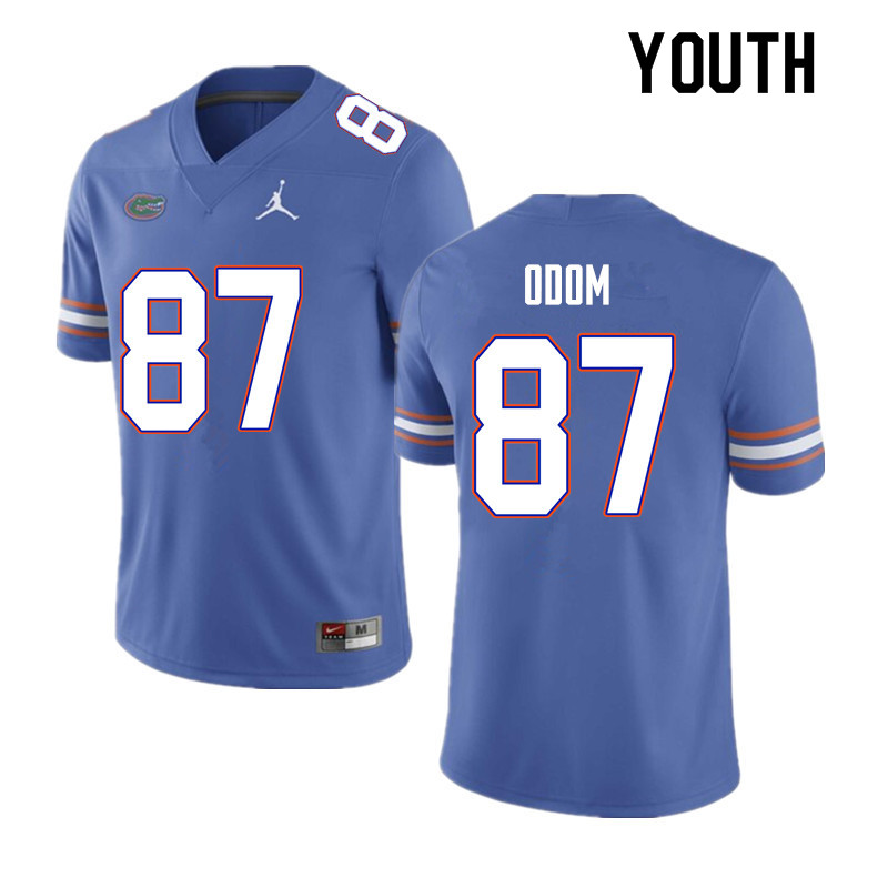 Youth #87 Jonathan Odom Florida Gators College Football Jerseys Sale-Blue